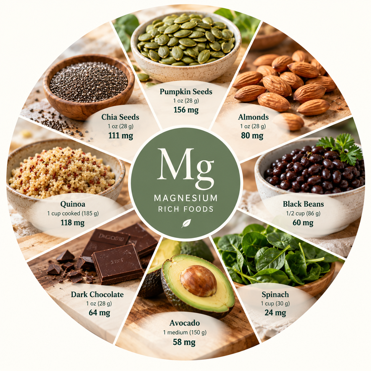 Magnesium-rich food chart